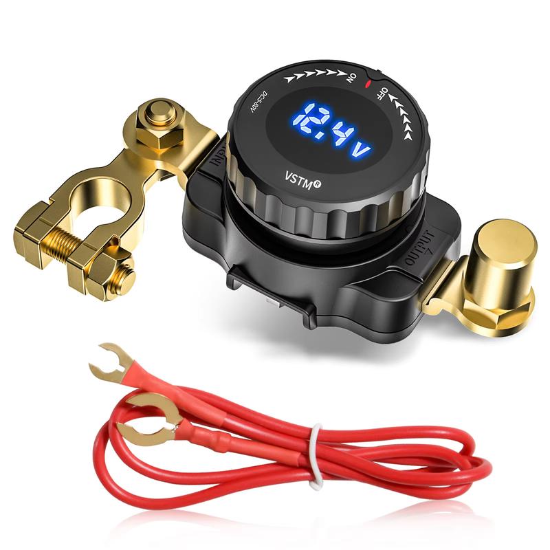 Newest battery disconnect switch with display Car Marine Battery Switch Copper Battery Cut Off Switch For Car/Rv/Boat