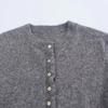 Sweater Cardigans Ruffle Long Sleeve Knitted Cardigan For Women Autumn Bolero Knitwears Button-Down Bluey Gray Cardigan