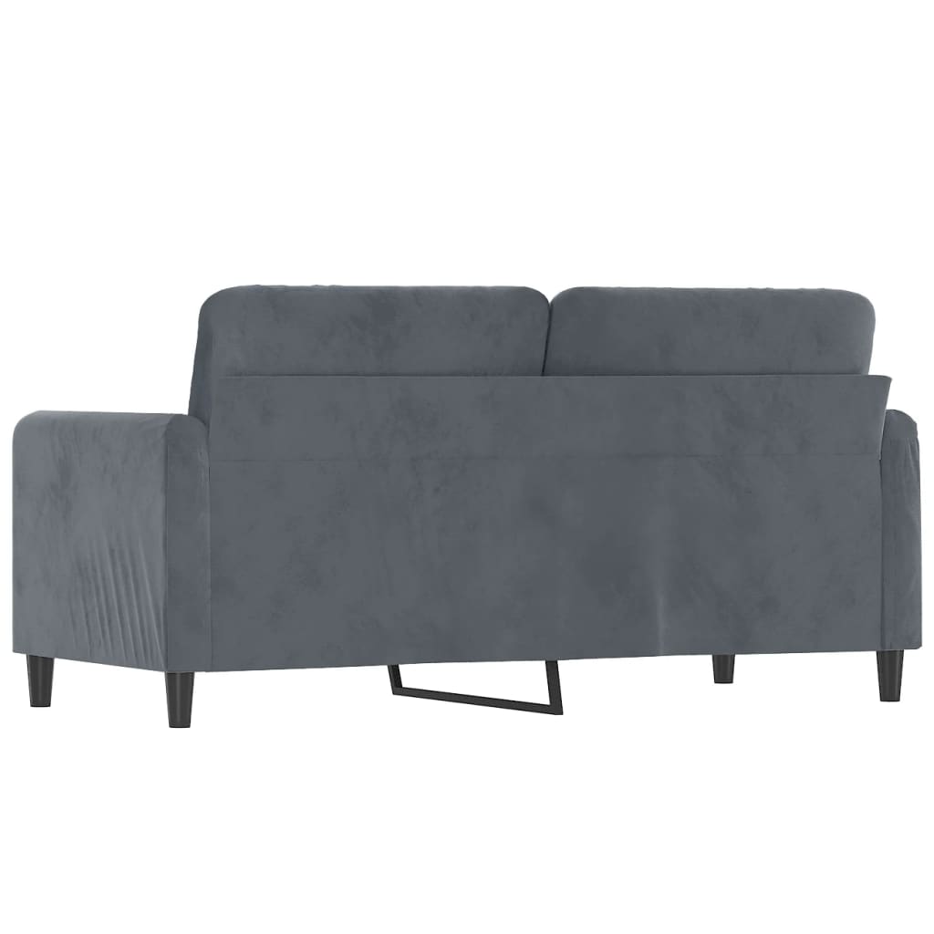 Vidaxl Sofa 2-Osobowa, Ciemnoszary, 140 Cm, Tapicerowana Aksamitem