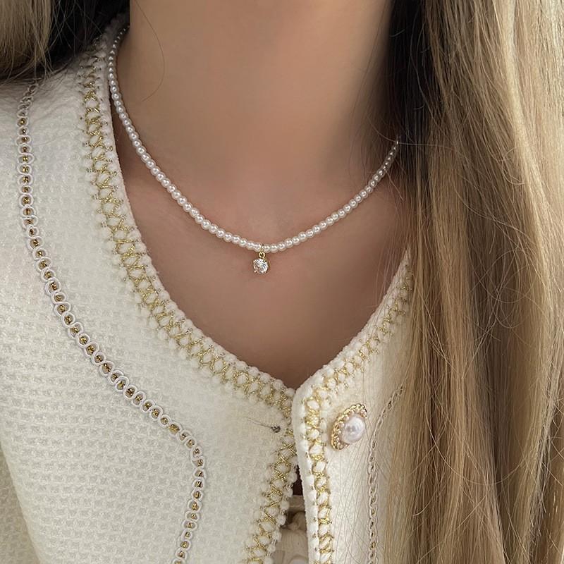 Жемчужное ожерелье женское нишевое легкое роскошное дизайнерское модное темпераментное цепочка на ключицу цепочка на шею цепочка на свитер цепочка из бисера