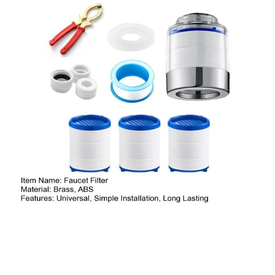 Фильтр для воды на кран с 3 сменными фильтрами, универсальный, простая установка, адаптер для фильтра для кухонной раковины