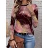 Women's T-shirt 3D Retro Marble Print Fashion Long Sleeve Round Neck Regular Top Holiday Weekend Spring Autumn