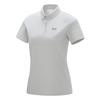 Повседневная женская футболка-поло с коротким рукавом, топы, светло-серая 14323262-0045