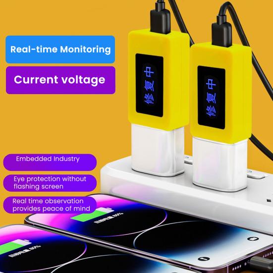 Multi-Device Phone Battery Optimizer Current Voltage Capacity Tester Charging Adapter with Real-Time Voltage Monitor Fixes Lag & Extends Battery Life