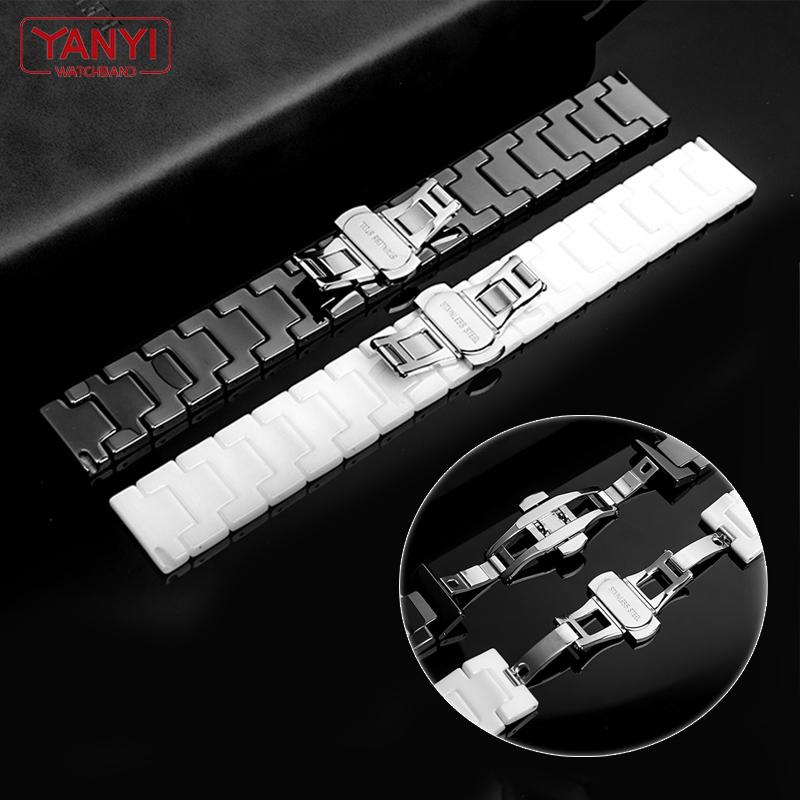 Керамический ремешок для часов 14 мм, 16 мм, 18 мм, 20 мм, 22 мм, ремешок для часов Omega Moonswatch Amazfit Samsung, ремешок для мужских и женских наручных часов