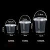 10pcs 500/750/1000ml Ice Cube Bucket with Lid Food Storage Jar Milk Tea Bucket  Milk Tea Shop