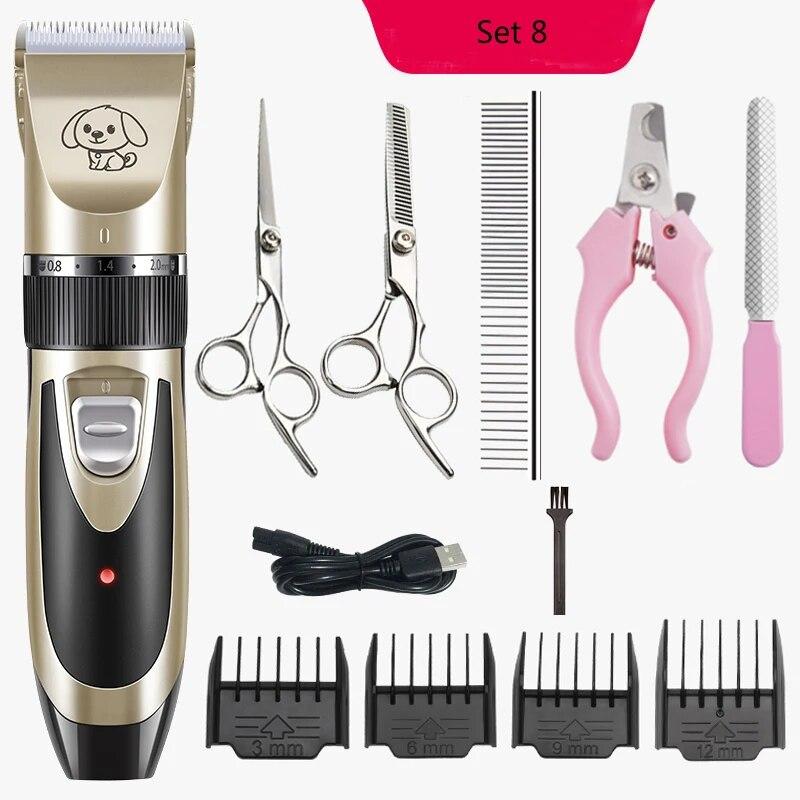 Перезаряжаемые машинки для стрижки домашних животных, набор для стрижки домашних животных, USB, профессиональные машинки для стрижки домашних животных с низким уровнем шума, наборы для стрижки домашних животных