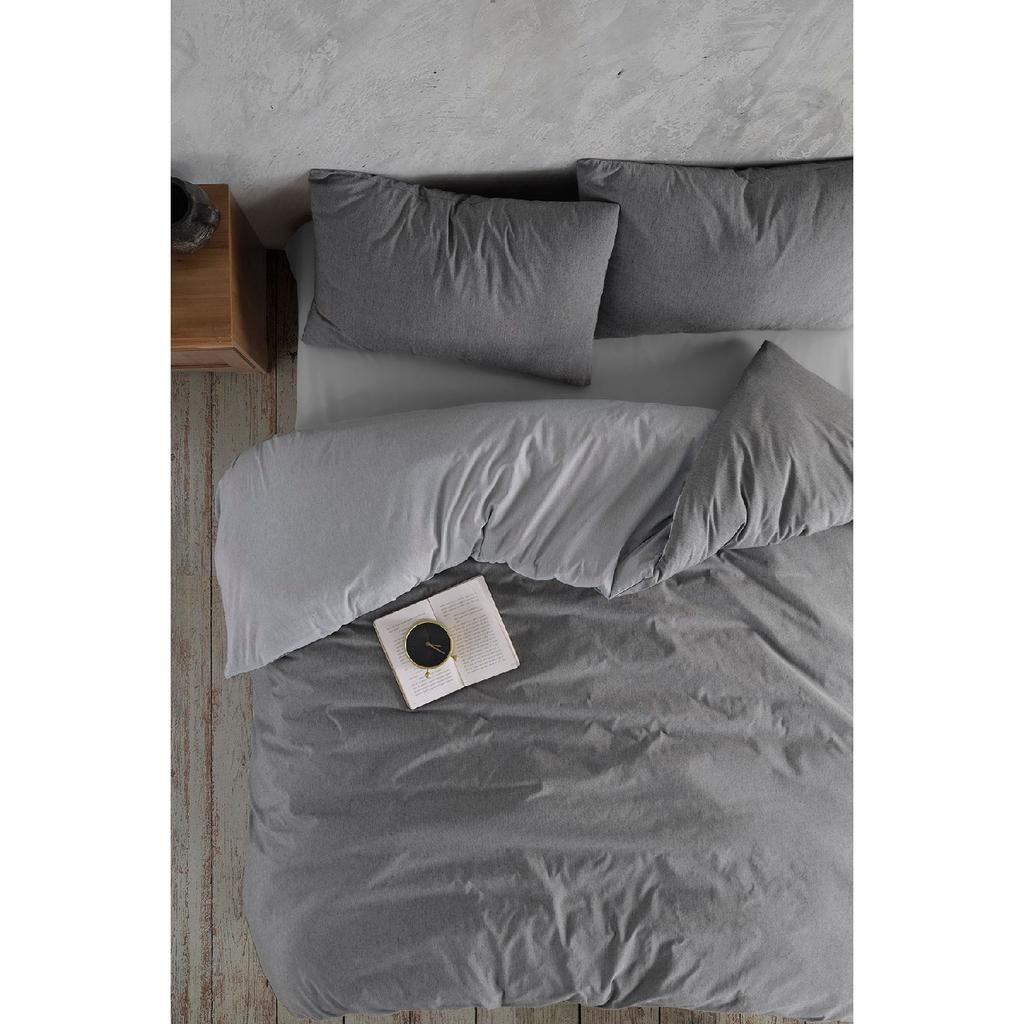 Двойной комплект пододеяльников с простынями | Антрацитовый черный | хлопок