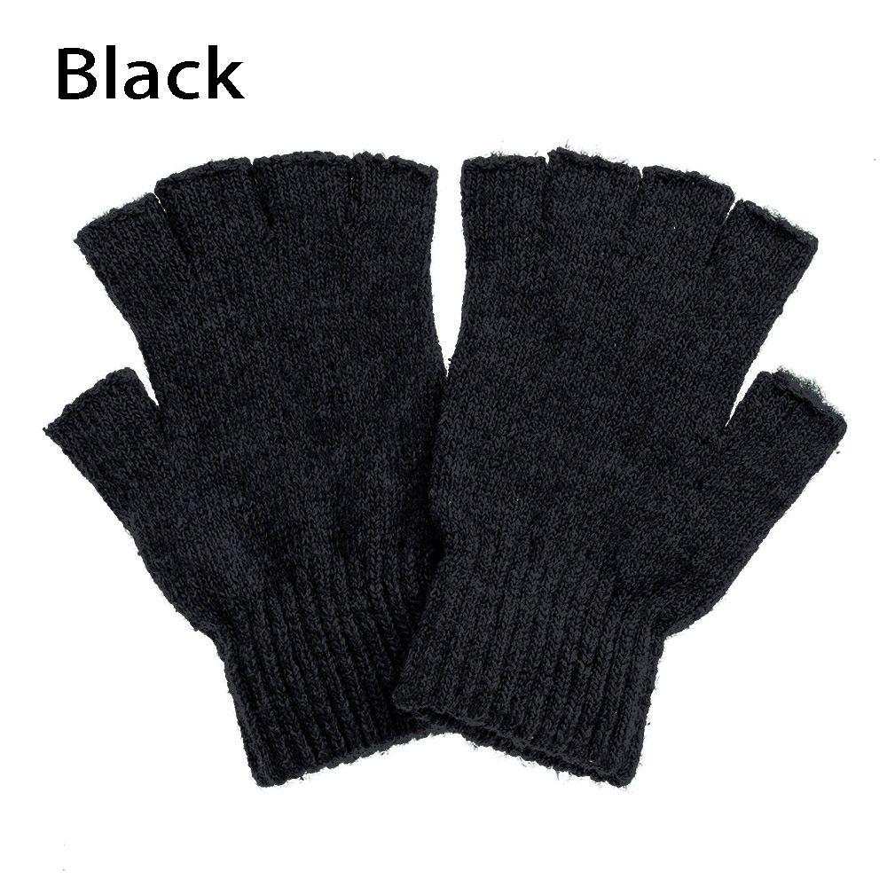 Fashion Cashmere Stretchy Half Finger Gloves Wool  Knitted Typing/Texting Gloves Fingerless Gloves
