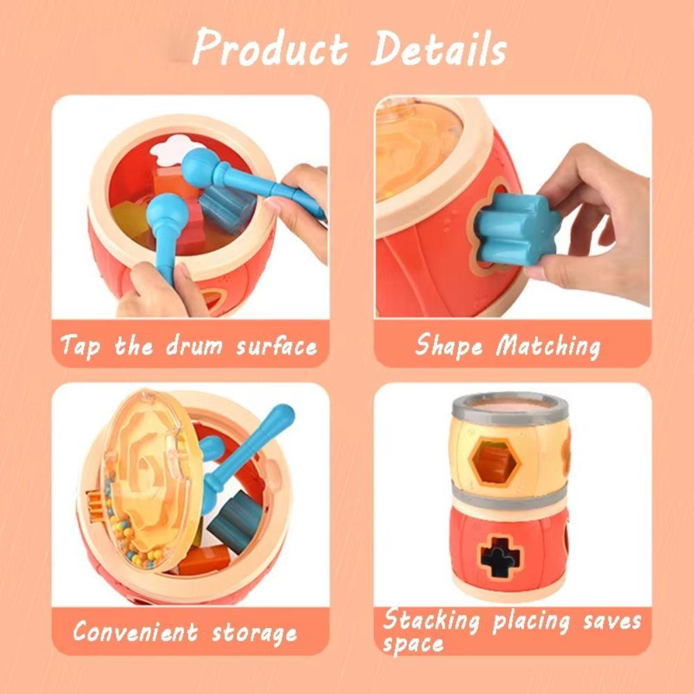Percussion Shape Baby Musical Instrument Montessori Baby Colorful Rolling Drum Toddlers Preschool