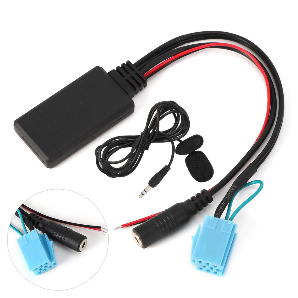 8Pin Bluetooth AUX IN Cable Adapter with Microphone Handsfree Calling Fit for Smart Fortwo 450