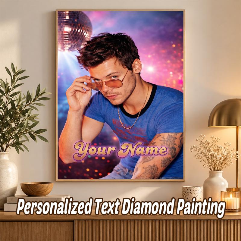 Harry Styles Custom Name Text 5D Diamond Painting Kit DIY Full Drill Diamond Art Decoration