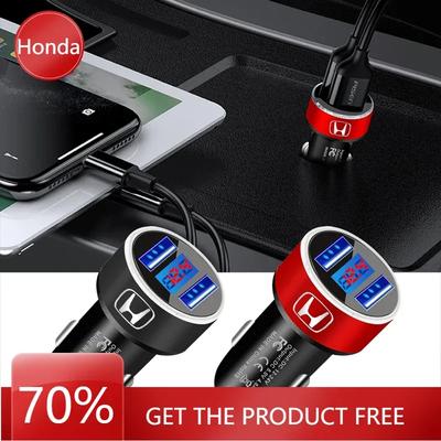 Автомобильное зарядное устройство FIT для нового автомобиля Honda, 2 порта USB, быстрая зарядка, цифровой дисплей, автомобильные аксессуары для Honda Civic Accord CRV HRV Fit City