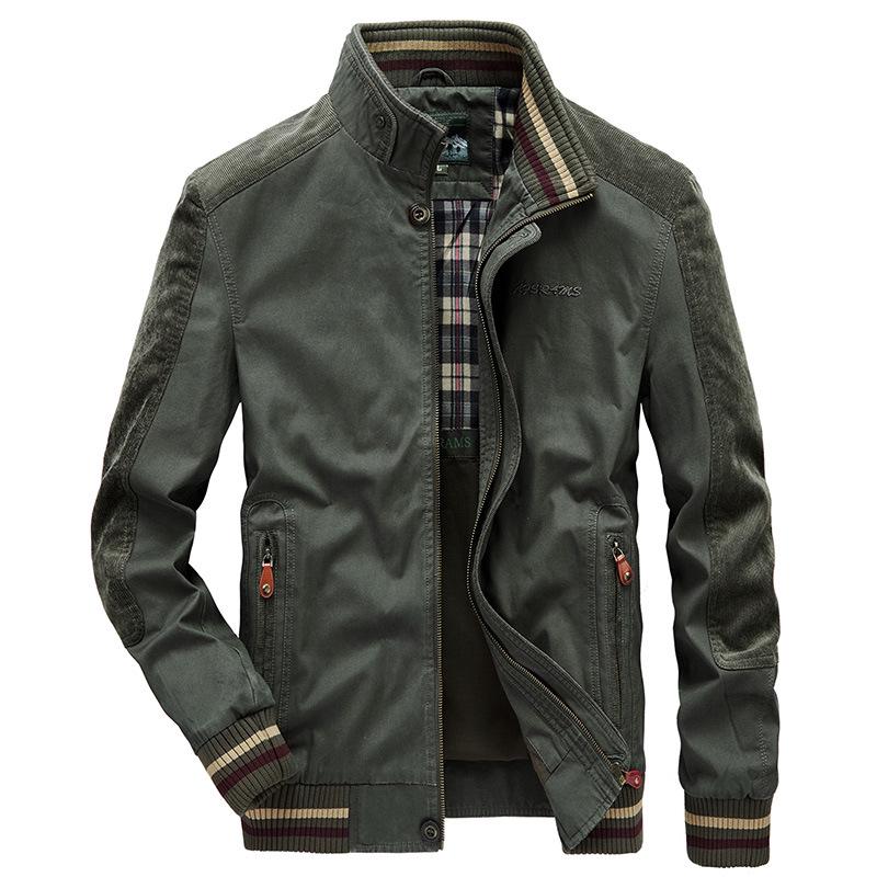 Осенняя новая мужская куртка из чистого хлопка, мужская повседневная свободная военная рабочая куртка для мужчин