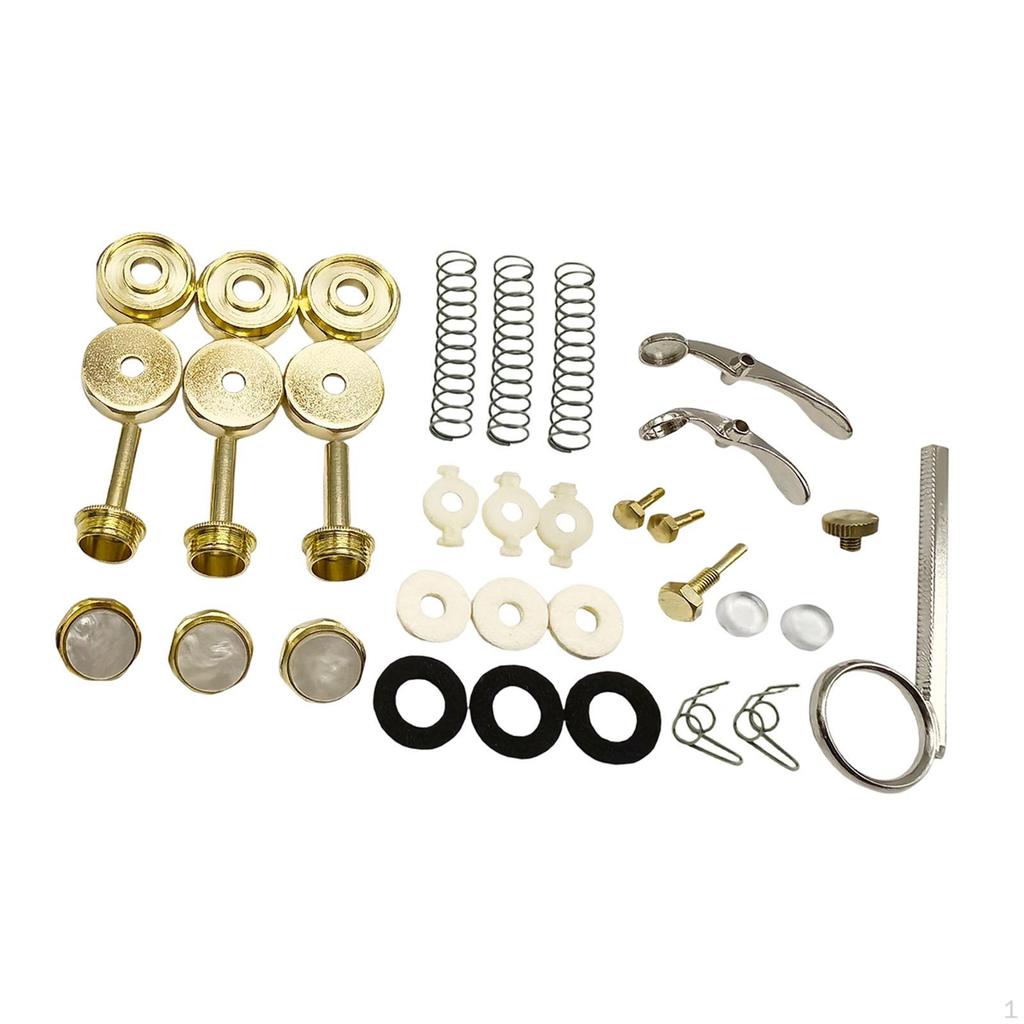 Trumpet Repair Kit Maintenance Finger Buttons for Brass Instrument Key Systems Valve Cap