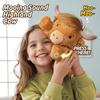 Мягкие игрушки Хайлендская корова со звуком му, Очаровательная пушистая плюшевая набивная игрушка Хайлендский скот, Милые мягкие плюшевые игрушки Хайлендская корова для детей