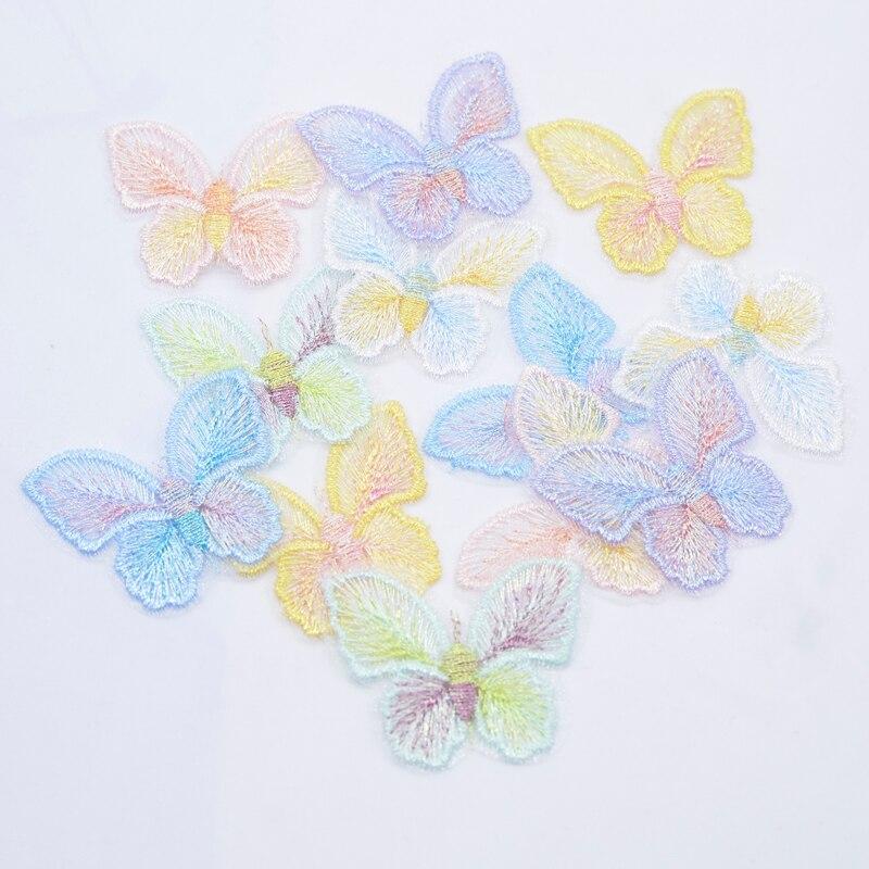 12 шт. 50*40 мм Мираж, вышитая сетка, аппликации в виде бабочек для одежды, шляпа, нашивки для шитья, головные уборы «сделай сам», заколки для волос, аксессуары с бантом