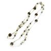 [R3186] - Designer Long Necklace 'Kilimanjaro' Silver Brown - 140 Cm 12 Mm