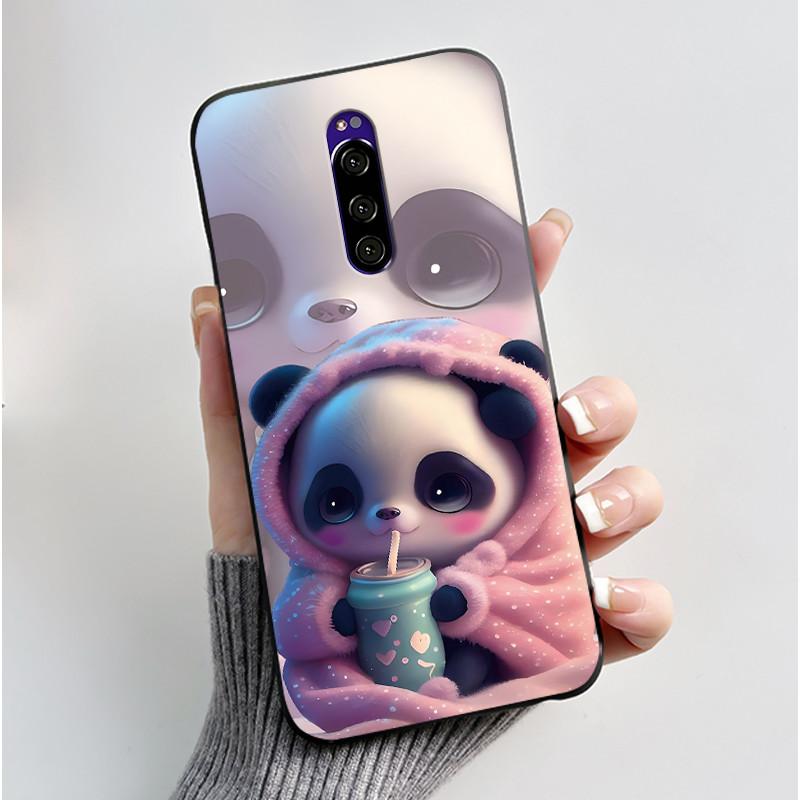 Для Sony Xperia 1 Чехол Роскошный Милый Кролик Любовь Забавный Черный ТПУ Мягкий Силикон Защитная Задняя Крышка Для Чехла Телефона Sony Xperia1
