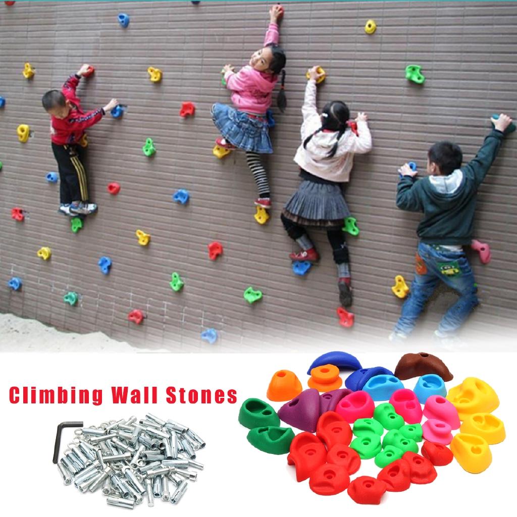 32 шт. Детская стена для лазания Пластиковые камни Захваты для рук и ног Стартовый держатель для камней+Винты
