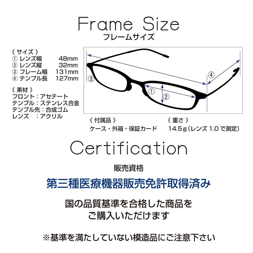 Очки для чтения GALAXSEE, ультратонкая оправа из нержавеющей стали с синим светом, в комплекте жесткий футляр GA-203 (C1 Черный, 1.50)
