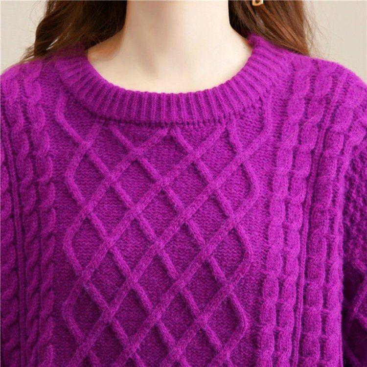 Пуловер, свитер, осенне-зимний свитер, модный пуловер, свободный, с длинными рукавами и круглым вырезом, женский свитер с жареным тестом