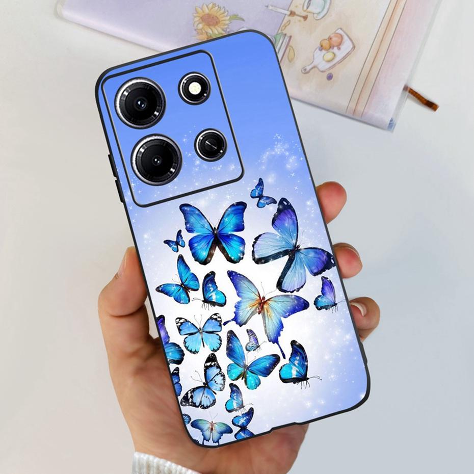 Модный Чехол-бабочка для телефона Infinix Note 30i Note30 Pro 2023 Мягкий Силиконовый ТПУ Задняя Крышка Для Infinix Note 30 Pro Note30i