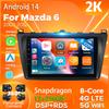 Android 14 Carplay Auto Для Mazda 6 2008 - 2012 Автомагнитола 4G+WIFI Плеер Мультимедийная стерео Навигация Видео 360 Камера Голосовое управление ИИ