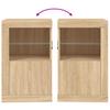 Side Table with LED Lights Sonoma Oak Particleboard