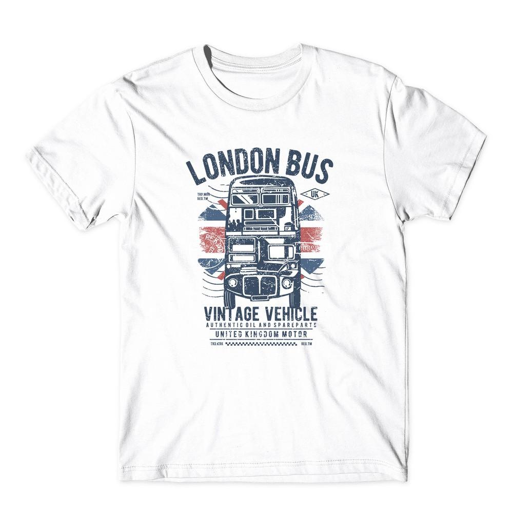 Лондонский автобус Винтажный дизайн Транспорт Футболка Детская Унисекс