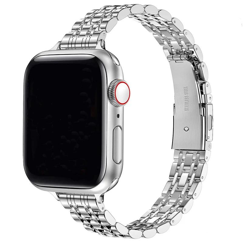 Ремешок из нержавеющей стали для Apple Watch Ultra 2 Ремешок 49 мм 42 мм 44 мм Металлический браслет iWatch Series 9 8 7 6 SE 5 4 3 Женский 45 мм 41 мм