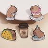 Taco Capybara Brooch Kid Gift Metal Animal Cartoon Pin Brooch Cartoon Cute Capybara Alloy Badge Backpack Accessories