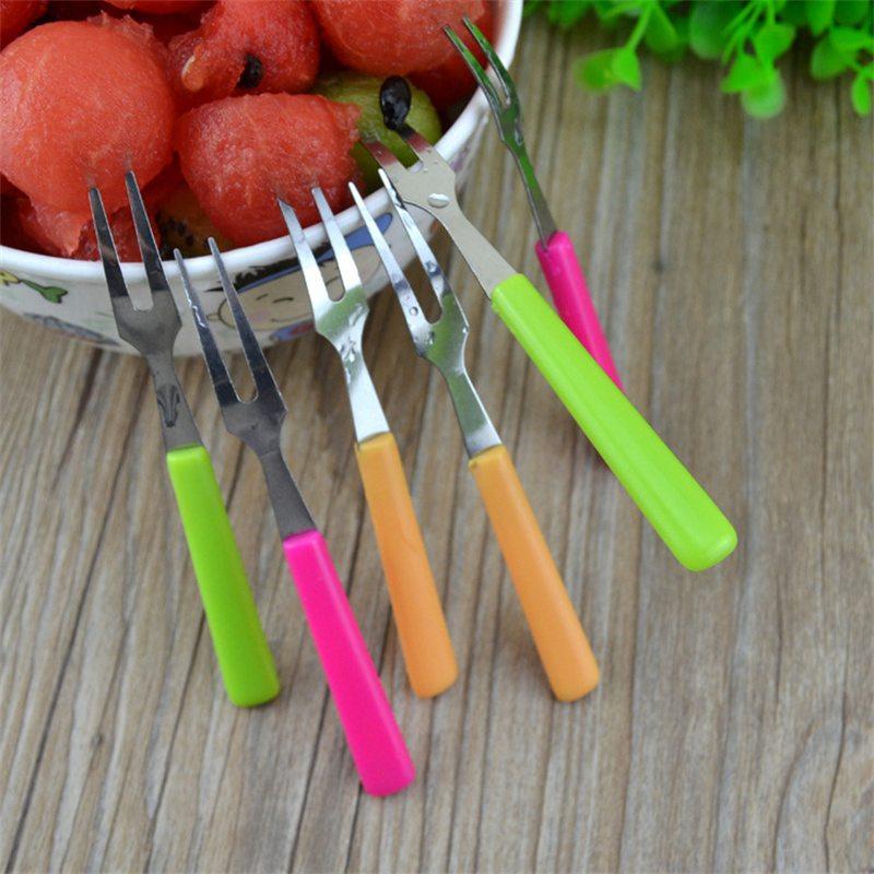 Fruit Fork Small Fork West Cutlery Forks Dessert Cake Two Tooth Fork Kitchen Stainless Steel