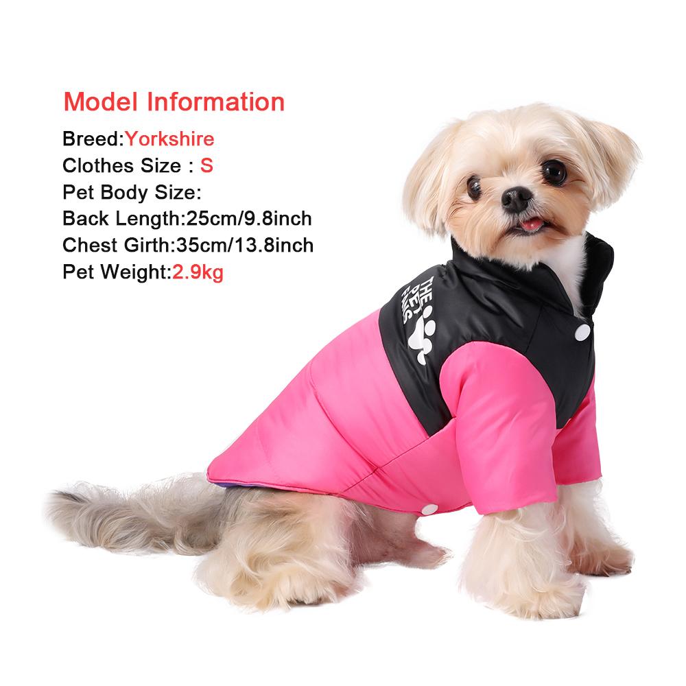 Waterproof Dog Jacket Winter Reversible Pet Clothes For Small Medium Dogs Cat Cozy Warm Yorkie French Bulldog Coat Puppy Outfits