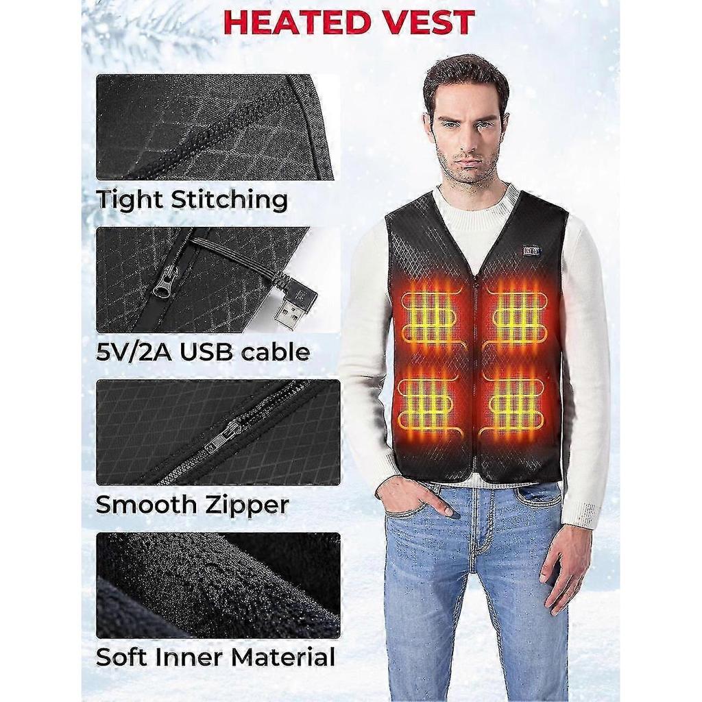 Motorcycle Heated Vest Men's Heated Vest With 8 Heating Zone Usb Electric Heating Vest For Skiing Fishing Outdoor-XinHan