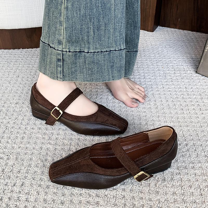 Spring Autumn Low Heel Pumps Fashion Mary Janes Women Shoes Comfortable Shallow Square Toe High Heels Office Party Woman Shoe