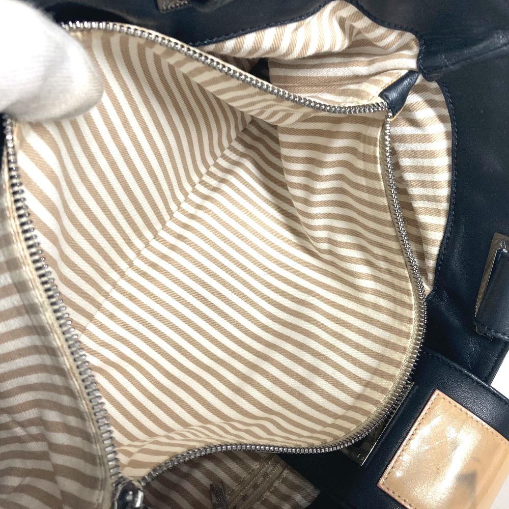 LOEWE Logo Anag Lamb Hand Bag Shoulder Bag Tote Bag Leather Black/White
