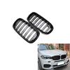 Wellvie f15 X5 Совместимая глянцевая решетка радиатора с двойным ребром Автоаксессуары Автозапчасти Детали экстерьера автомобиля 2014~ (Набор 2/Черный)