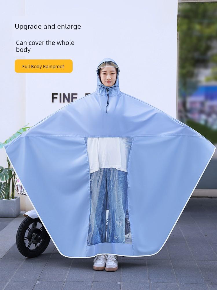 Electric Battery Motorcycle Long Single Women Men Raincoat
