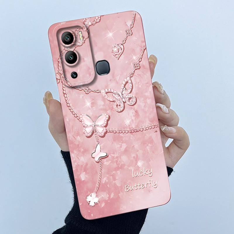 Чехол для Infinix Hot 12i hot 12 Play Задняя крышка Цветок бабочки Мягкие силиконовые чехлы для Infinix Hot12i 12Play Hot12 Телефон Funda