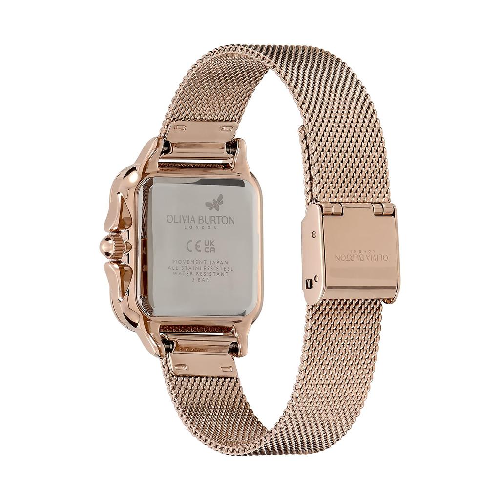 Авторизованный дилер Olivia Burton Watch Ladies 24000088 Classic 28mm Grosvenor Mushroom Carnation Gold Mesh Watch [OLIVIA BURTON] &