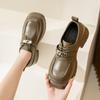 Маленькие кожаные туфли, женская обувь в британском стиле, новые весенние туфли Jk, женские туфли на одинарной платформе, черные лоферы на толстой подошве