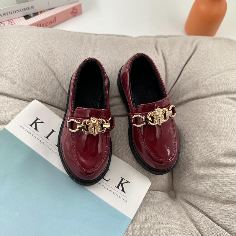 Детская повседневная кожаная обувь на весну и осень 2024 года: Стильный, Однотонный, Идеально подходит для повседневной носки и выступлений