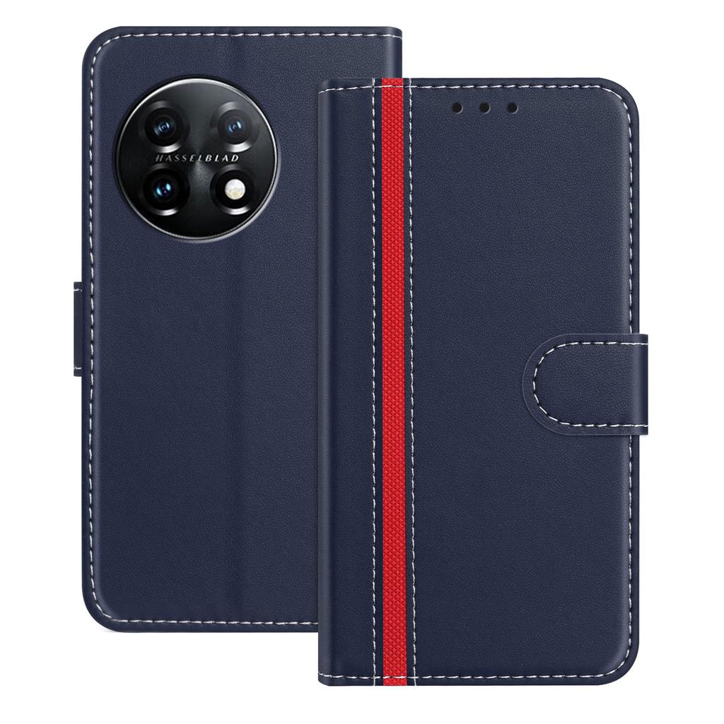 Для OnePlus 11 5G Чехлы для телефона Кошелек Подставка Цветное сочетание Кожаная обложка с магнитной застежкой