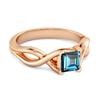 London Blue Topaz Twisted Vine Band Ring - 925 Sterling Silver Rose Gold Vermeil