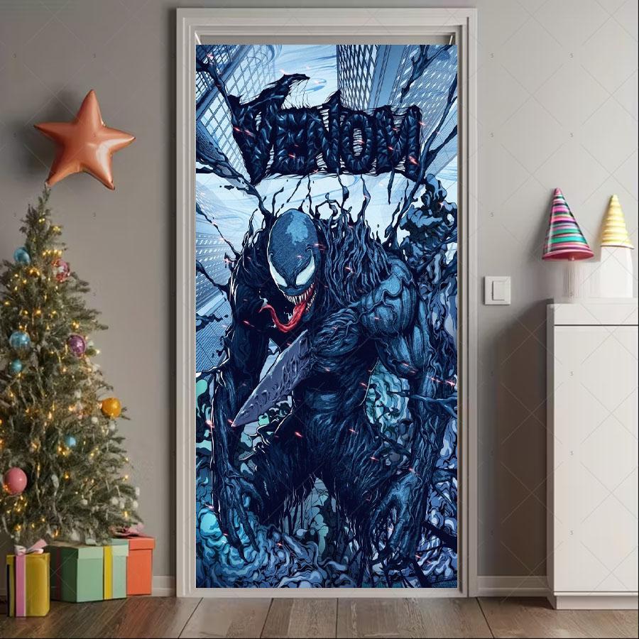 Superhero Theme Backdrop Venom Child Birthday Party Decoration Door Frame Banner Baby Shower Supplies Photography Studio Props