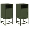 VidaXL Tables de chevet 2 pcs vert olive 36x39x78 cm acier, armoire, armoire latérale, meuble de chambre à coucher, table de 846575