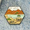 New Enamel Pin Adventure Camping Vacation Travel Metal Connector Gift Birthday 1 Piece
