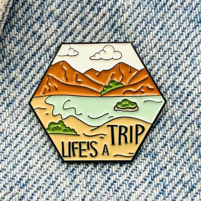 Новая эмалированная булавка для приключений, отдыха, путешествий, металлического соединителя, подарок на день рождения, 1 шт.