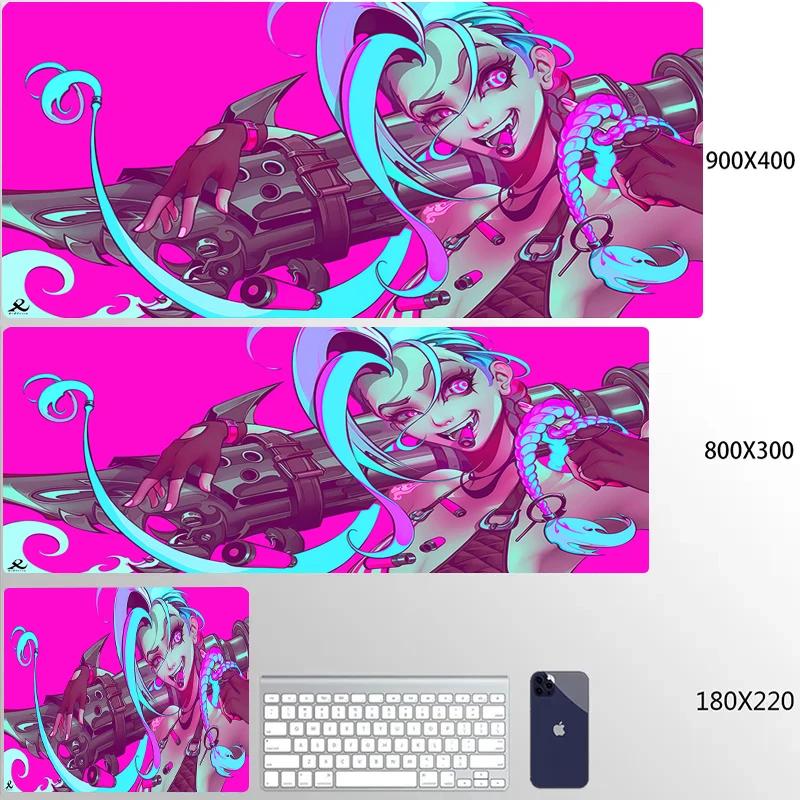 Jinx Anime Mouse Pad Pc Accessories Desk Protector Keyboard Mat NonSlip Deskmat Gamer Kawaii Cute Mouse Pads Gaming Mousepad